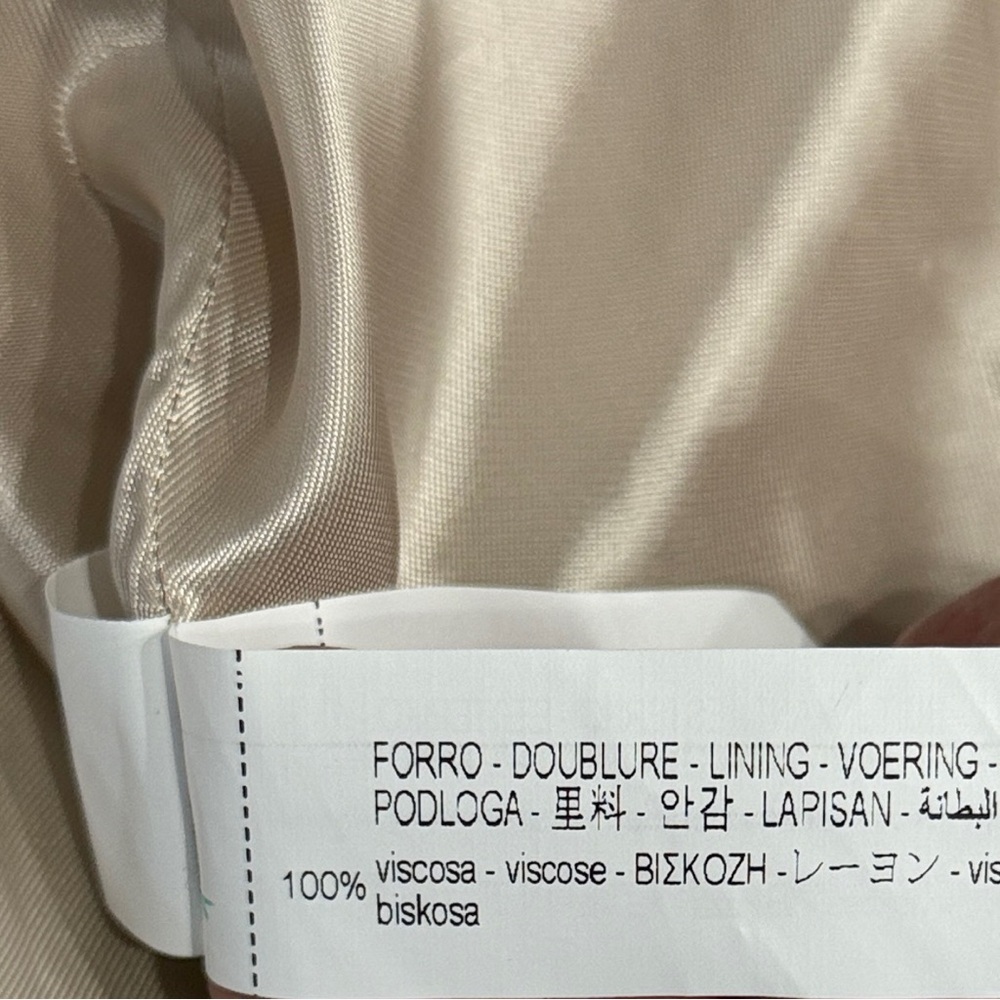 ZARA Linen Blend Bomber Jacket w/ Pockets Light Beige S/M Oversized Bloggers Fav - Picture 10 of 14